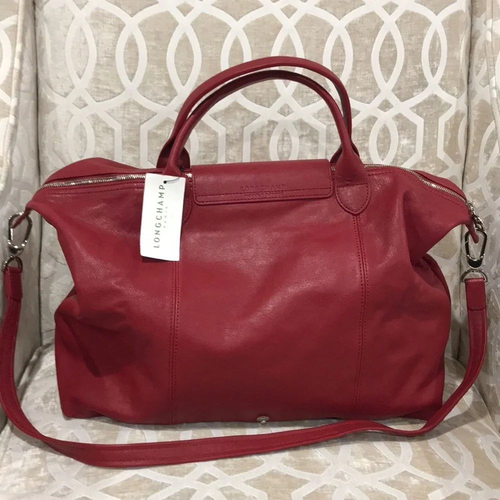 🎁 LONGCHAMP Le Pliage Cuir Leather Handbag - Picture 9 of 16